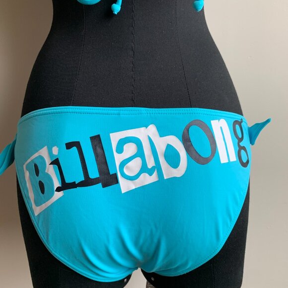 Billabong surf BLUE CRUSH Vintage bikini blue logo reversible halter top RARE - Picture 6 of 7